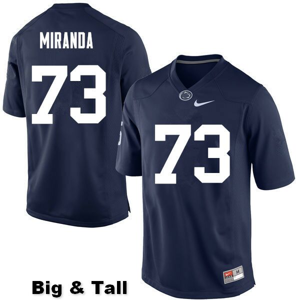 NCAA Nike Men's Penn State Nittany Lions Mike Miranda #73 College Football Authentic Big & Tall Navy Stitched Jersey ZET8198GQ